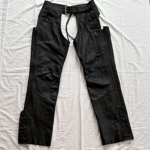 Harley-Davidson Black Leather Motorcycle Chaps (98091-06VM) Men’s Large